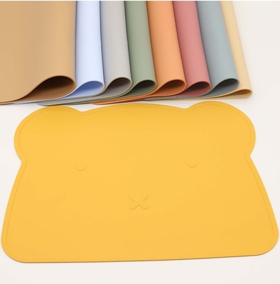 Bambini di forma dell'orso del fumetto che alimentano la Tabella Mats Dinner Placemat For Baby del silicone del commestibile