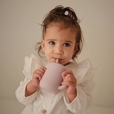 Il silicone a perfetta tenuta non slitta la tazza di Sippy del bambino con Straw For Feeding