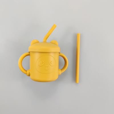 Il silicone a perfetta tenuta non slitta la tazza di Sippy del bambino con Straw For Feeding