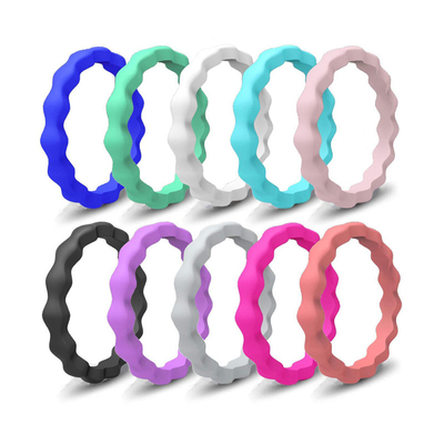 Anelli di Logo Custom Wedding Silicone Rubber del grado medico per le donne