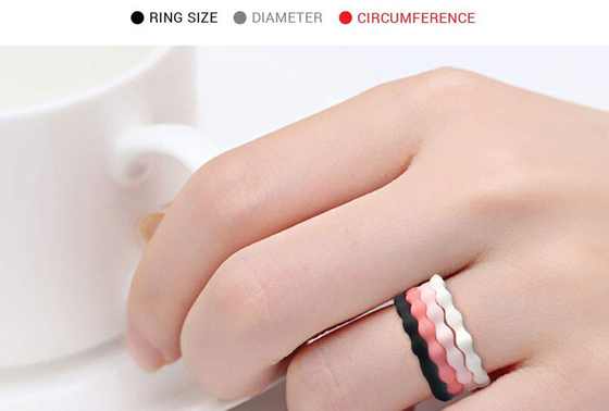 Anelli di Logo Custom Wedding Silicone Rubber del grado medico per le donne