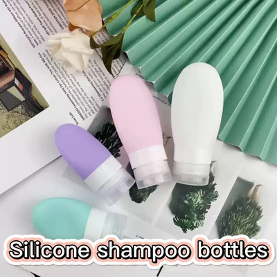 Accessori da viaggio ricaricabili portatili Shampoo per lavaggio a mano Bottiglie in tubo di silicone comprimibili con tappo a scatto