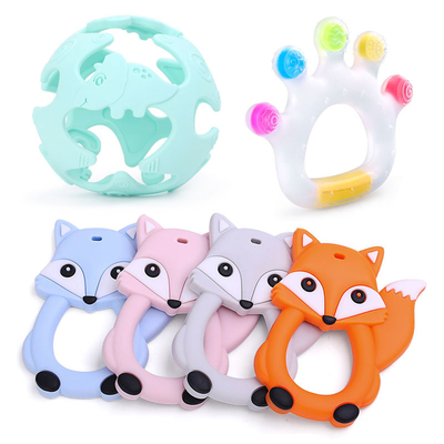 Dentizione di gomma naturale amichevole Ring Toys Wear Resistant di iso di Eco