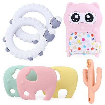 Bambino non tossico Teethers, giocattoli di gomma antiusura del silicone del commestibile per il bambino