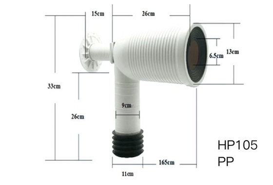 Tubo di scarico durevole della toilette del PVC, tubazione di scarico flessibile antiusura per il lavabo